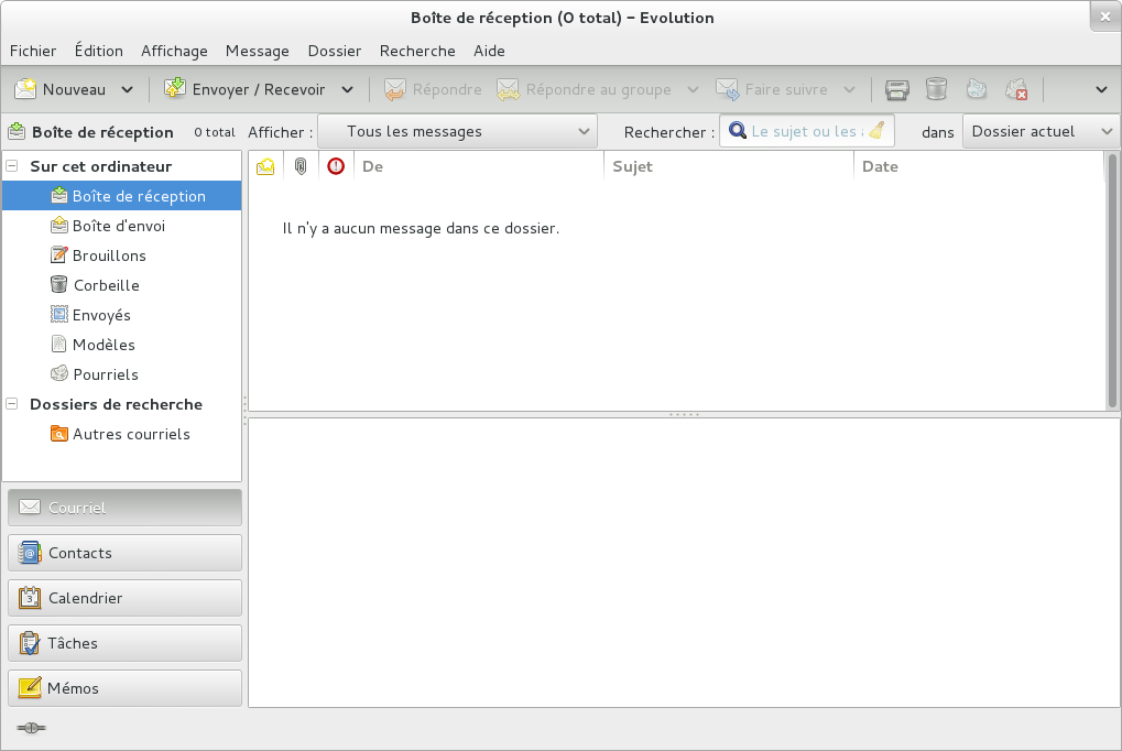 Le logiciel de messagerie Evolution