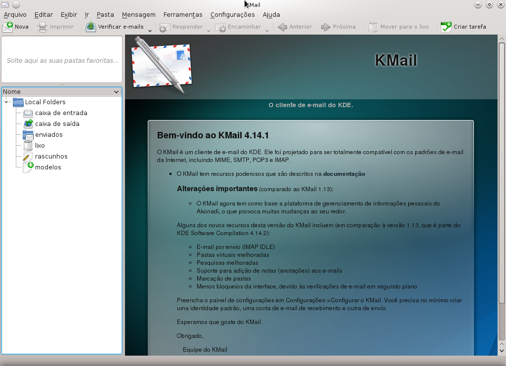 O programa de e-mail KMail